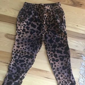 Animal print, cotton pants, flowy, comfortable